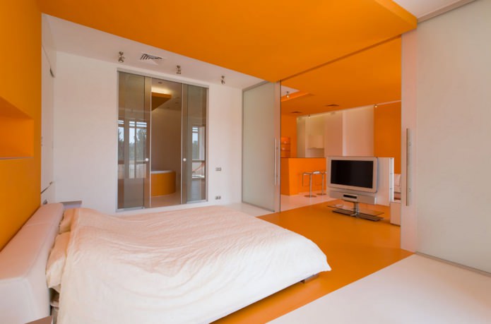 chambre blanche et orange
