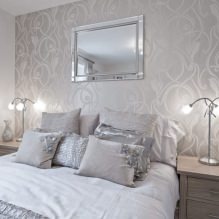 Conception d'une chambre avec papier peint gris: 70 meilleures photos à l'intérieur-6