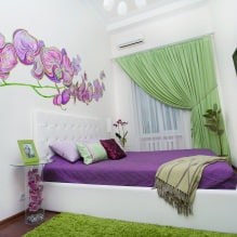 Design mural dans la chambre: choix de couleurs, options de décoration, 130 photos à l'intérieur-17