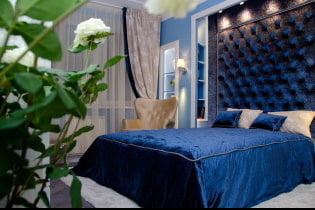 Chambre bleue: nuances, combinaisons, choix de finitions, meubles, textiles et éclairage